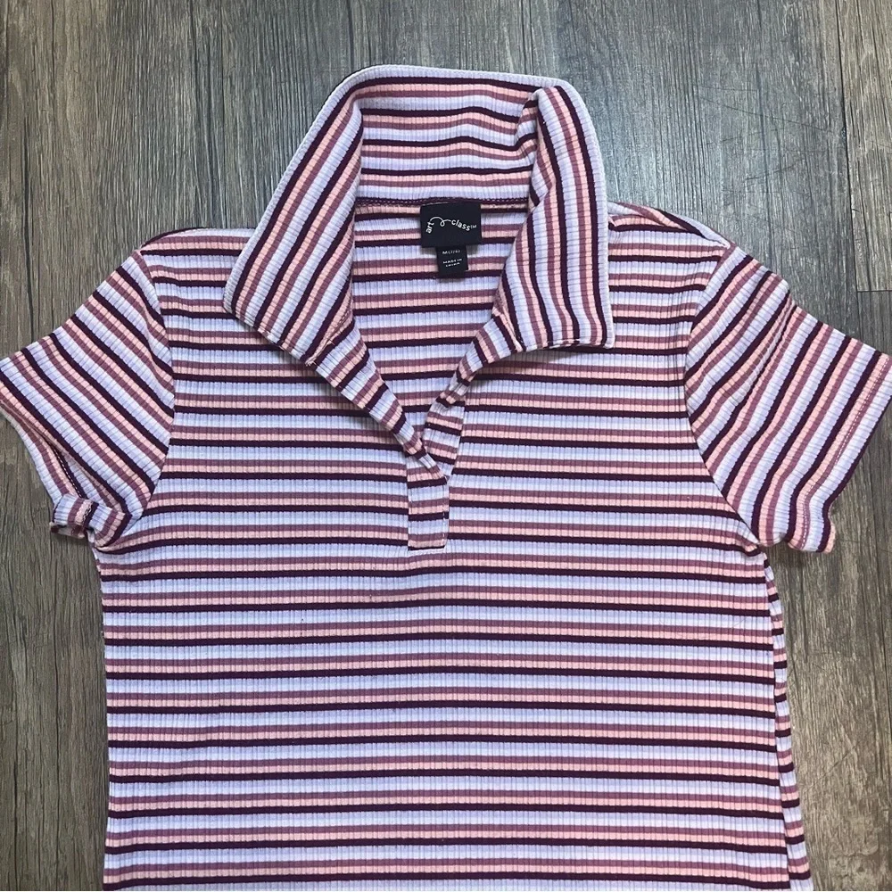 Girls Art Class Pink Strip Short Dress Size 7/8
